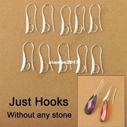 100X DIY Making 925 Sterling Silver Jewellery Findings Hook Earring Pinch Bail Ear Wires For Crystal Stones Beads251k