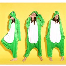 Animal Love Frog Unisex Adult Flannel Onesies Pajamas Kigurumi Jumpsuit Hoodies Sleepwear Cosplay For Adults Welcome Whole Ord2912