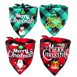 Dog Apparel Double-Sided Dual-Use Pet Puppy Cat Scarf Bandana Christmas Triangle For Large Washable Adjustable Accessories