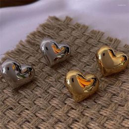 Stud Earrings Fashion Gold Plated Metal Big Heart Earring For Women Girls Party Wedding Jewellery Gifts E2356