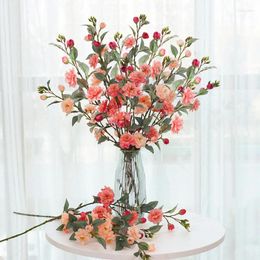 Decorative Flowers 2Pcs Artificial Camellia Silk Fake Branch For Wedding Party Backdrop Home Table Garden Decor