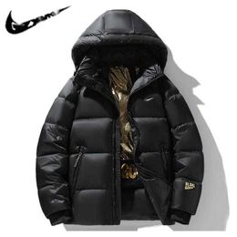 Men's Down Parkas Winter New Black Gold Down Jacket with White Duck Down Fashion Brand Sports and Leisure National Standard Hooded Jacket for Men