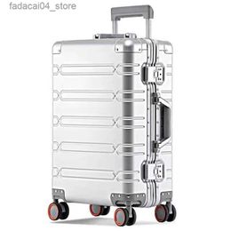 Suitcases GraspDream Men 20 24 Inch Aluminium Suitcase Business Rolling Luggage 29 inch large capacity Trolley Case For Travelling Q240115