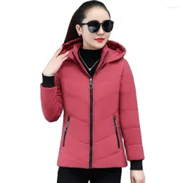 Women's Trench Coats Winter Short Down Cotton Jacket Women Loose Lambs Wool Hooded Coat Fashion Zipper Outerwear Thicken Parka Overcoat