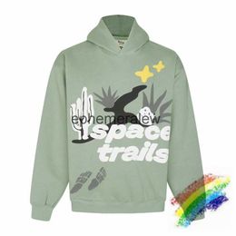 Men's Hoodies Sweatshirts Puff Print Green BROKEN PLANET Space Trails Hoodie Men Women High Quality 2023fw Pullovers Hoodedephemeralew