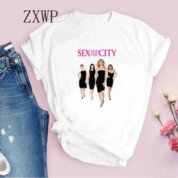 Women's T Shirts Sex And The City T-shirt Harajuku High Heels Fashion Kawaii Short Sleeve Tshirt Casual Aesthetic