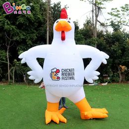 wholesale Outdoor Giant 3M/10feet Height Inflatable Animal Chicken Cartoon Fowl Models For Event Advertising Yard Decoration With Air Blower