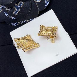 Earrings Designer for Women Diamond Hollow Crystal Gold Noble and Elegant