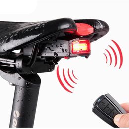 Lights Bicycle Light Anti Theft Alarm Wireless Waterproof Auto Brake Sensing Remote Control USB Bike Taillight Horn Smart Lamp Alarm