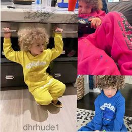 Spider Hoodie 555 Kids' Sp5der Kids Boys' Girls' High Quality Web Tracksuit Print Sweatshirts Pants 2777 HDA0 IHUN