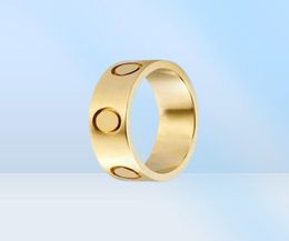 Titanium steel silver love ring men and women rose gold jewelry for lovers couple rings gift size 511 Width 46mm5638596