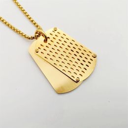 Pendant Necklaces 2021 IP Black 316L Stainless Steel 2pcs Dog Tag Necklace Mens Fashion Jewellery CARA04712623