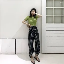 Women's Pants Trousers Woman Elastic Waist Clothing Beach Womens High Black G Cotton Slacks Aesthetic Summer Outfits 90s Nylon Original