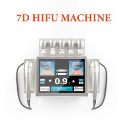 7D HIFU Machine Ultrasound Skin Care Anti Wrinkle Face Neck Lift Body Slimming Salon Beauty Equipment 7 Cartridges Double Handles