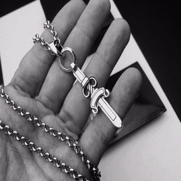 Fashion stainless steel pendant necklace chain bijoux for mens and women trend personality punk cross style Lovers gift hip hop je337o