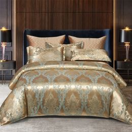 WOSTAR Satin rayon jacquard duvet cover 220x240 luxury 2 people double bed quilt bedding set queen king size comforter 240115