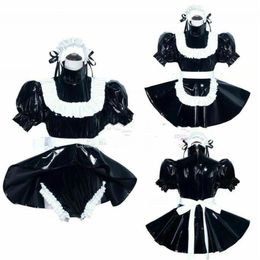 Sissy Maid PVC dress Romper sissy boy CD TV Tailor-made Cosplay Costume265h