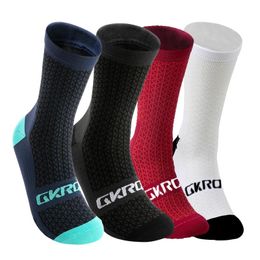 Socks GKRQ 4pairs 2023 New Cycling Socks Bike Nurse Compression Road Bike Running Mtb Kneehigh White Sports Funny Brand Black