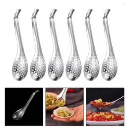 Spoons 6 Pcs Caviar Colander Slotted Strainer Scoops Stainless Steel Kitchen Utensils