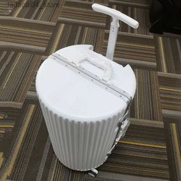 Suitcases round tube travel luggage hard student trolley suit 20/24/26 inch trolley aluminum frame luggage boarding Q240115
