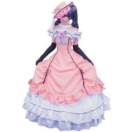 Anime Black Butler Ciel Phantomhive Cosplay Women Victorian Mediaeval Ball Gown Dress Costume2889