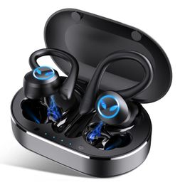 Earphones TWS Wireless Earphones Bluetoothcompatible Headphone 9D Stereo Sports Waterproof Earbuds Headsets With Microphone Charging Box