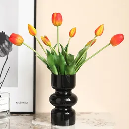 Decorative Flowers 1pc Simulation Real Touch 3 Sticks Artificial Tulip Bouquet Home Decor Tulips Deocration