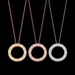 High Quality Brand Stainless Steel Lover Pendant Necklace Fashion Choker Full CZ Designer Necklaces For Screw Wedding Jewellery Gift209Q