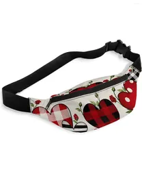 Waist Bags Valentine'S Day Heart Rose Packs For Women Waterproof Outdoor Sports Bag Unisex Crossbody Shoulder