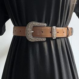 Belts Women's Runway Fashion Vintage Genuine Leather Cummerbunds Female Dress Corsets Waistband Decoration Wide Belt TB094