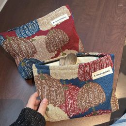 Cosmetic Bags Fashion Vintage Geometric Embroidered Bag Large-capacity Makeup Toiletries Organizer Pouch Clutch Make Up Kit