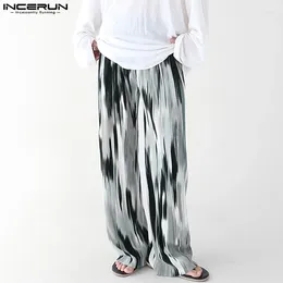 Men's Pants INCERUN 2024 Korean Style Trousers Fashion Sagging Pit Stripe Texture Gradual Pantalons Casual Streetwear Long S-5XL
