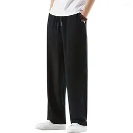 Men's Pants Linen Spring Summer 2024 Young Cotton Material Wide Leg Casual Large Size Relaxed Breathable