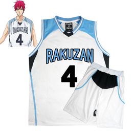 Anime Kuroko no Basuke Basket costume Cosplay Rakuzan School Uniforms Akashi Seijuro Men Jersey Sportswear T-shirt Shorts275W