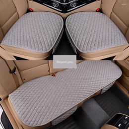 Car Seat Covers Linen Fabric Cover Flax Auto Accessories Breathable Protector Mat Pad Front Rear Cushion Four Seasons