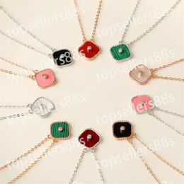 Classic Fashion Pendant Necklaces for women Elegant cz Four Leaf Clover locket diamond Necklace Highly Quality Choker chains Desig293W