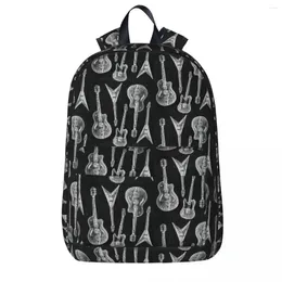 Backpack Guitars Pattern Guitarist Dad Idea Boys Girls Bookbag Cartoon Kids Rucksack Laptop Shoulder Bag Large Capacity