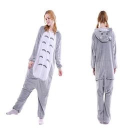 Totoro Pajama caroset Onesies Unisex Animal Cartoon Pajama Set Women Men Cosplay Costume Totoro Chinchilla Onesie Sleepwear221z