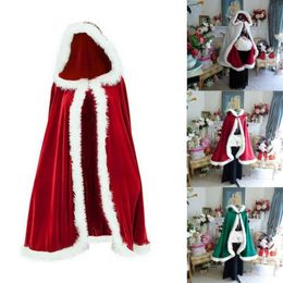 Xmas Christmas Adult Ladies Mrs Santa Claus Fancy Dress Costume Cloak Cape Cosplay Costumes236t