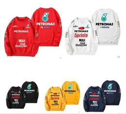 Vestuário F1 corrida com capuz novo logotipo da equipe em torno do pescoço moletom venda local