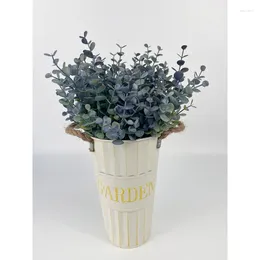 Decorative Flowers 1Pc Artificial Eucalyptus Plastic Green Plants For Home Wedding El Decoration Living Room Pography Tools