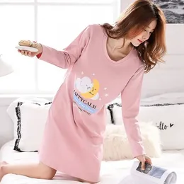 Women's Sleepwear Big Size Cartoon Nightgown Nighty Nightie For Women Night Dress Home Sleeping Clothes Fashion Style Long Shirt Casual