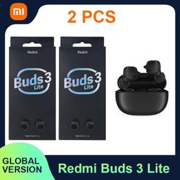 Earphones 2 Pcs Original Xiaomi Redmi Buds 3 Lite Wireless Earphones Gaming Headset Touch Control with Mic Fone Bluetooth 5.2 Headphones