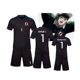 Captain Tsubasa costumes Wakabayashi Genzo Jersey Football Suit Uniform Quick dry fabric Kid Adult size Cosplay Costume284t