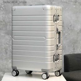Suitcases 100% Aluminum Travel Suitcase 24 Spinner 20 Business Luggage Trolley Case On Wheel 28 Inch Q240115