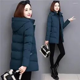 Women's Trench Coats Winter Down Cotton Jacket Thickened Jackets Heavy-Weight Hooded Quilted Long Fitted Parka With Pockets