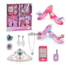 Beauty Fashion Princess Dress Up Shoes Pretend Play Crown Earrings Jewelry Electronic Phone Beauty Fashion Toys for Girls Gift Toddlervaiduryb