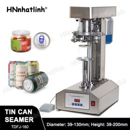 Manual Round Can Seamer Canular Sealer Bench Top Electric Food Beverage Beer Tin Packing Machine For Tin Cans Jars Pet Plastic Cans LT-60C