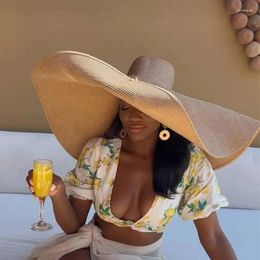 Berets 70cm Oversized Sun Hats Foldable Women Floppy Straw Hat Diameter Large Brim Summer Fashion Travel Beach Wholesale