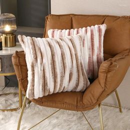 Pillow Fur Throw Pillowcase Winter Warmth Fluffy Cover For Sofa Luxury Decor Home Covers Fundas De Cojines